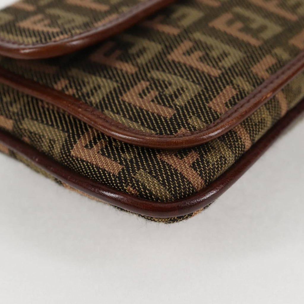 FENDI zucchino canvas pouch khaki