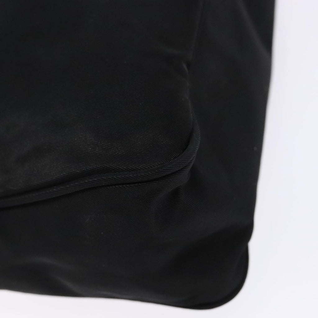 PRADA hand bag nylon black silver