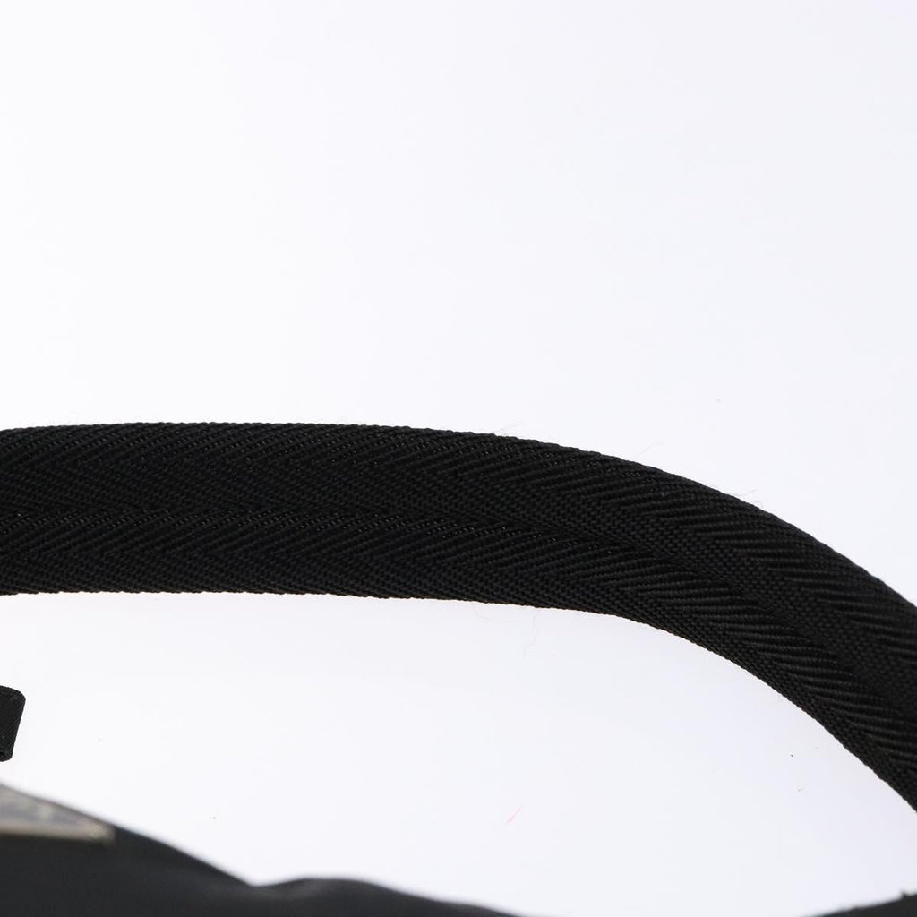 PRADA hand bag nylon black silver