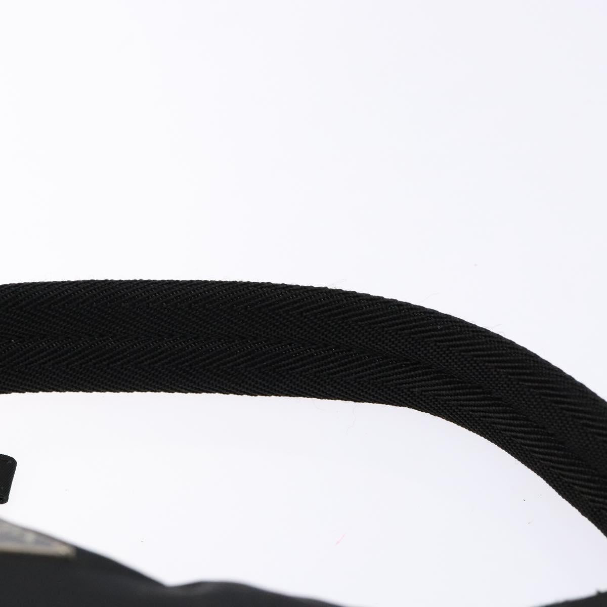 PRADA hand bag nylon black silver