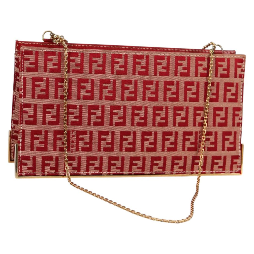 FENDI zucchino canvas chain shoulder bag