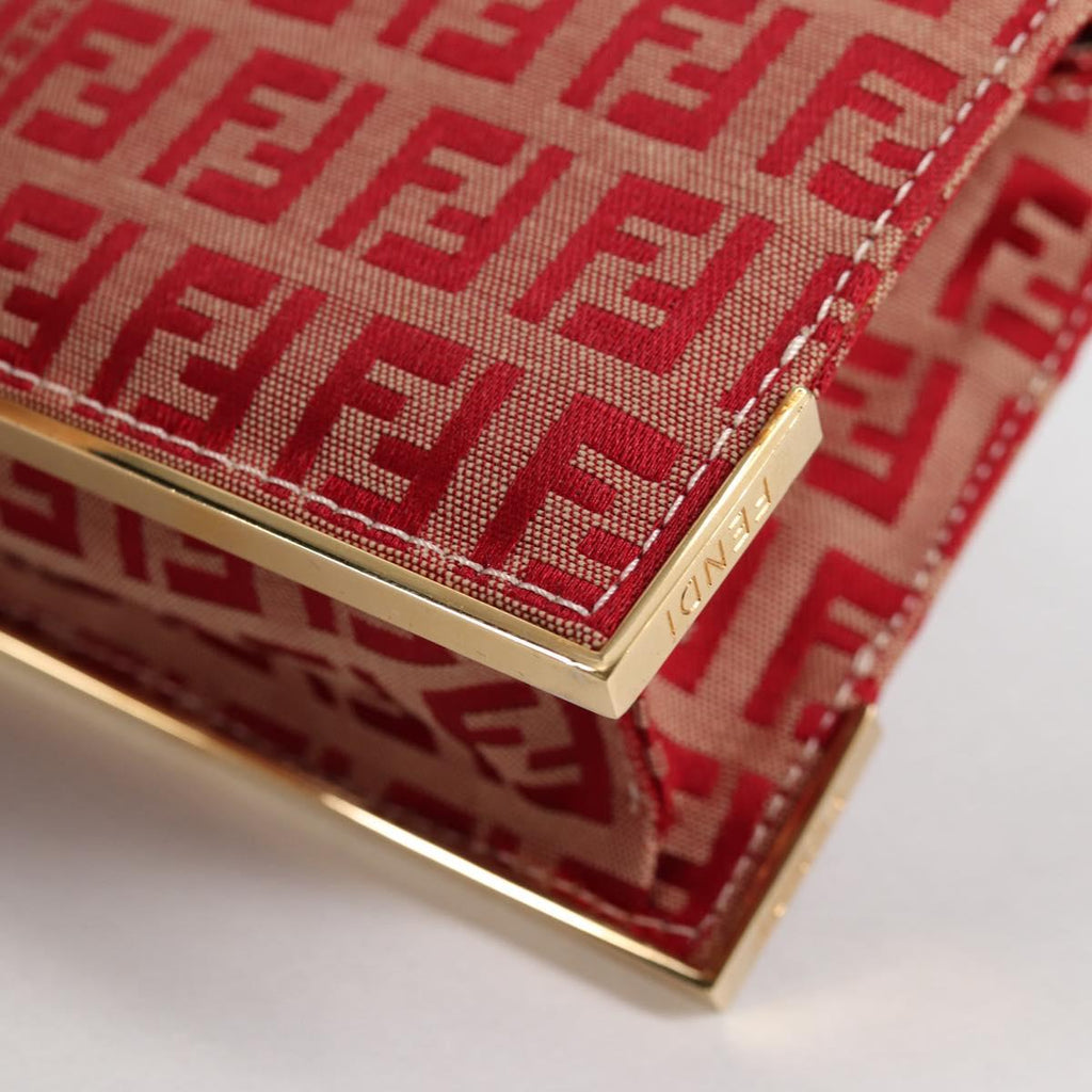 FENDI zucchino canvas chain shoulder bag