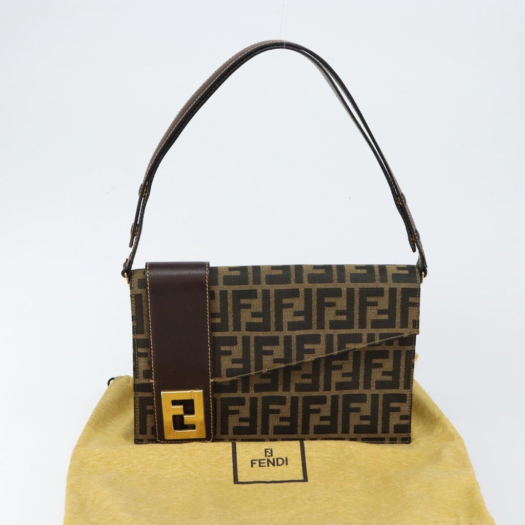 FENDI zucca canvas shoulder bag