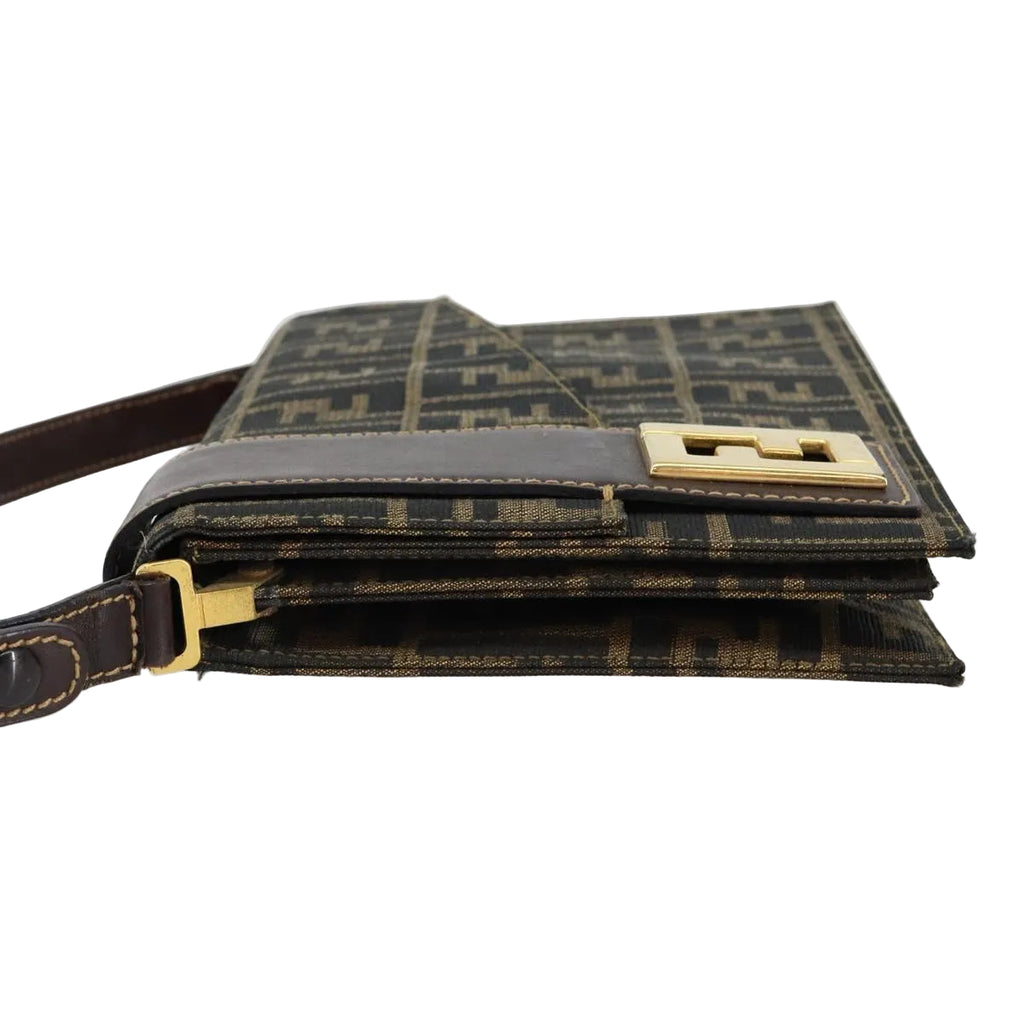FENDI zucca canvas shoulder bag