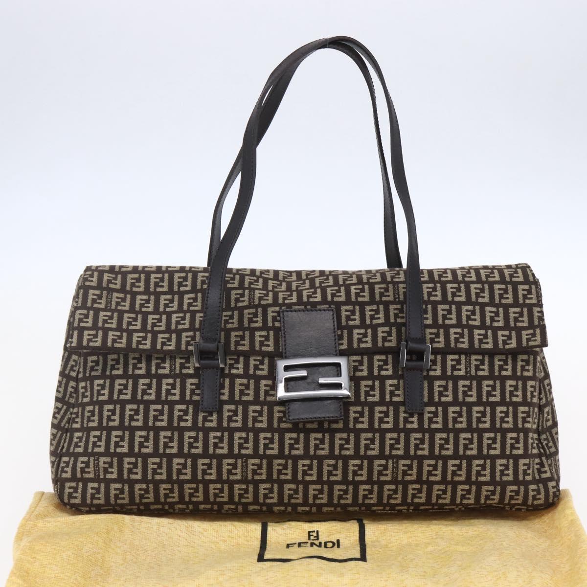 FENDI zucchino canvas mamma baguette shoulder bag