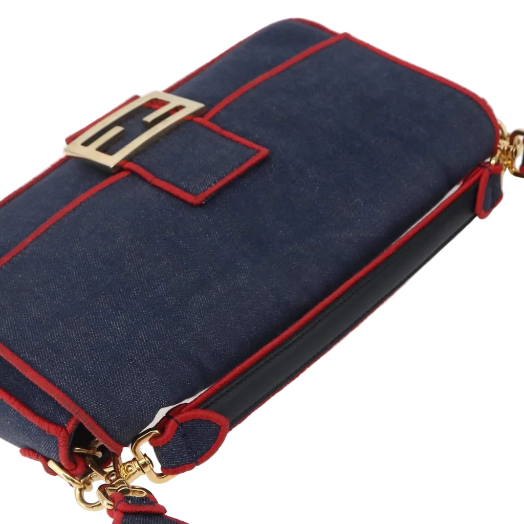 FENDI mamma baguette shoulder bag denim 2way