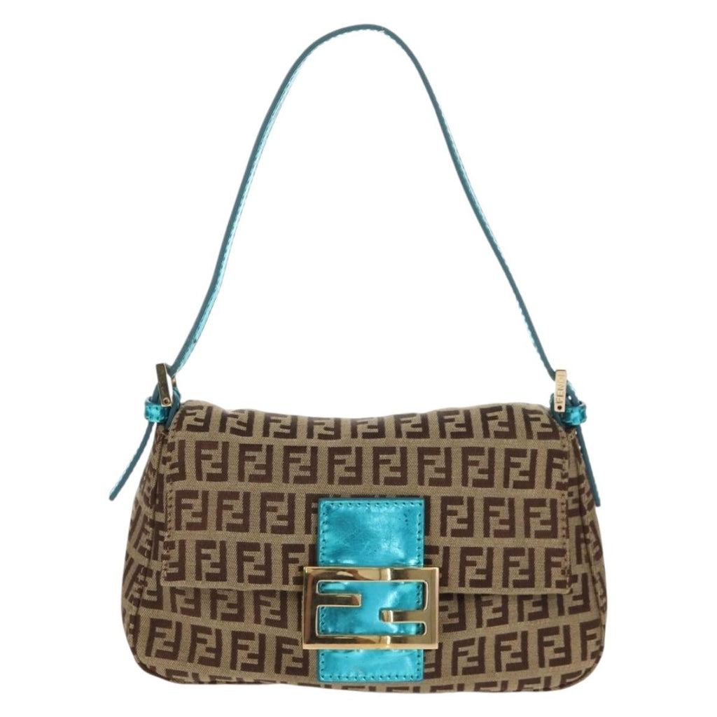 FENDI zucchino canvas mamma baguette hand bag