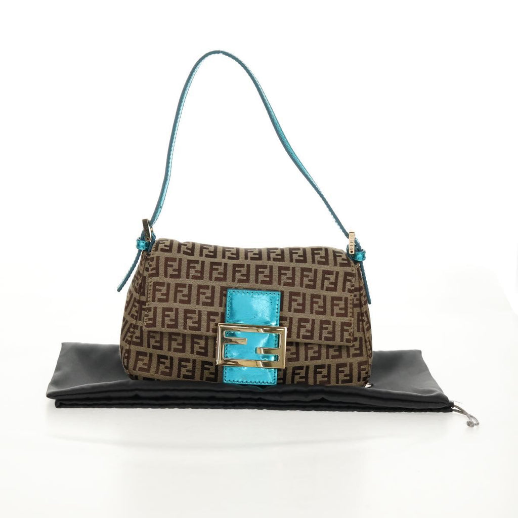 FENDI zucchino canvas mamma baguette hand bag