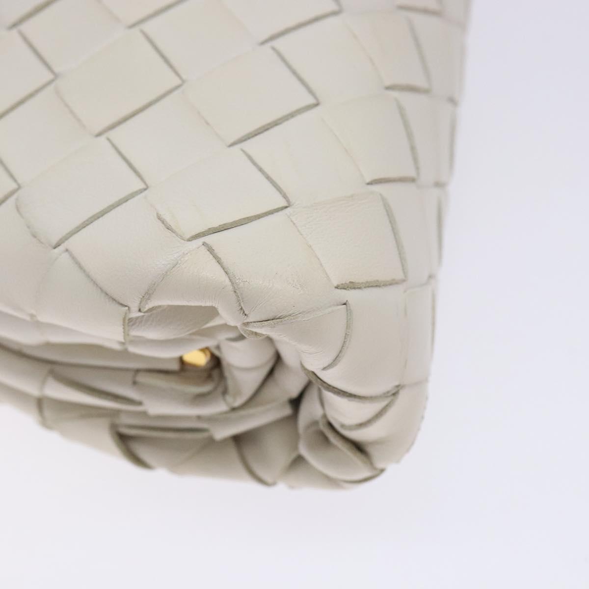 BOTTEGA VENETA intrecciato white leather mini pouch