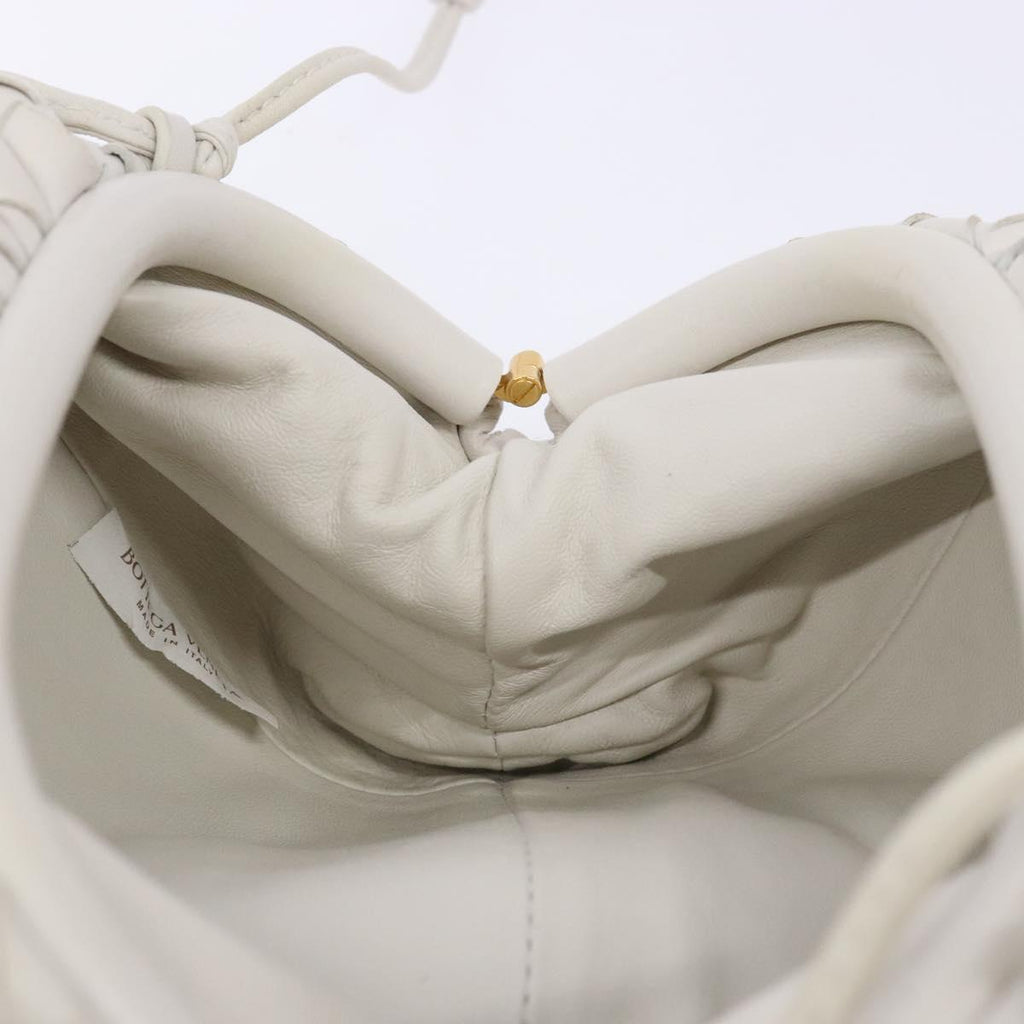 BOTTEGA VENETA intrecciato white leather mini pouch