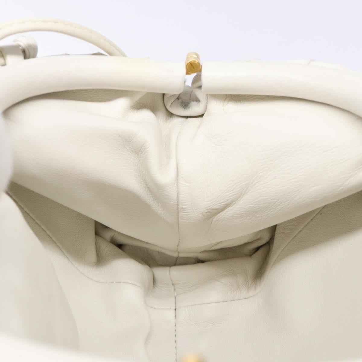 BOTTEGA VENETA intrecciato white leather mini pouch
